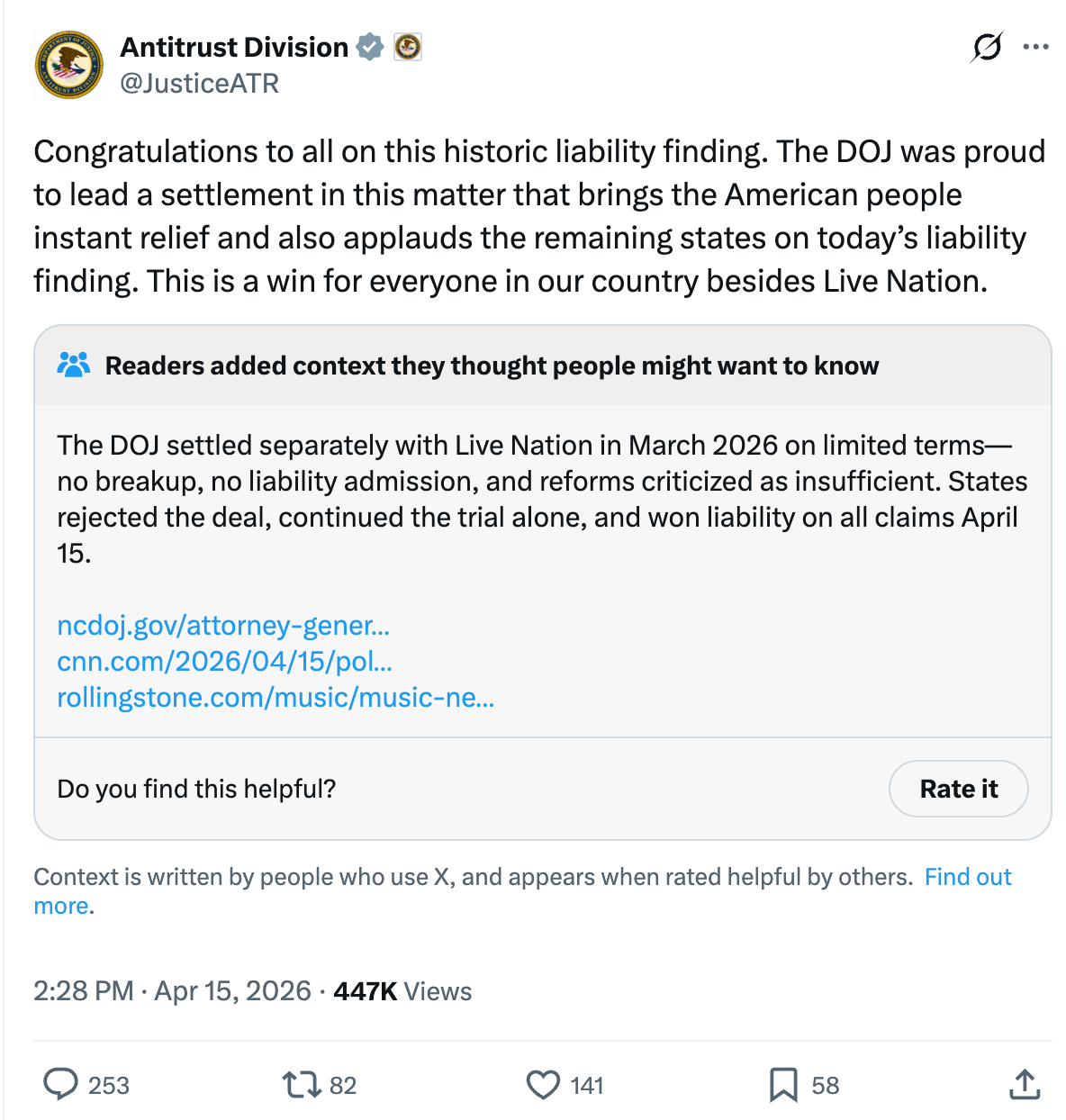 The MAGA DOJ Sold Out Every Ticketmaster Customer in America. Then It Took a Victory Lap.